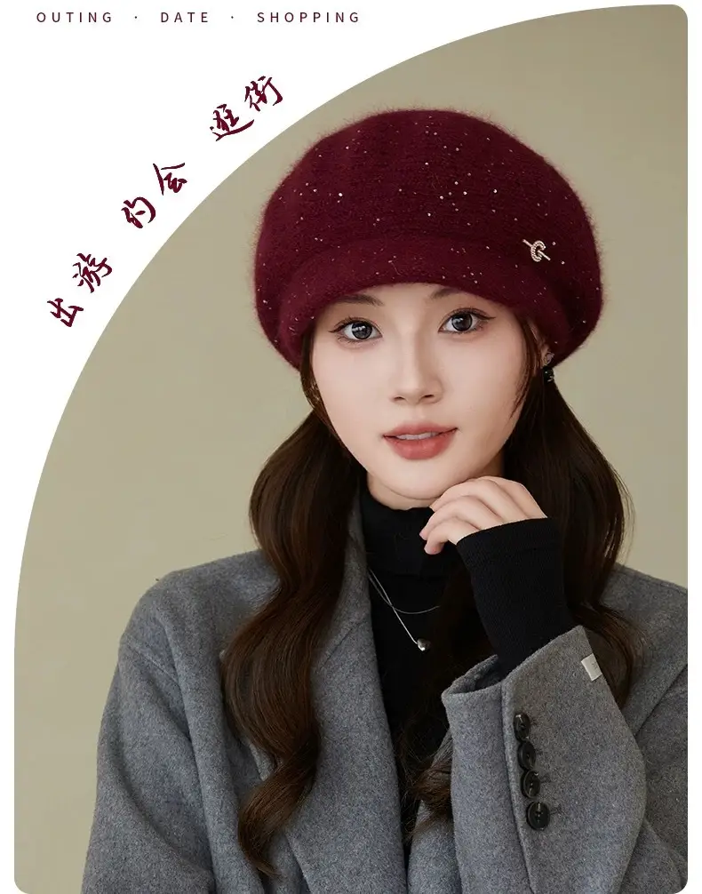 Knitted Wool Hat for Women Winter Warm Cap — feature 19