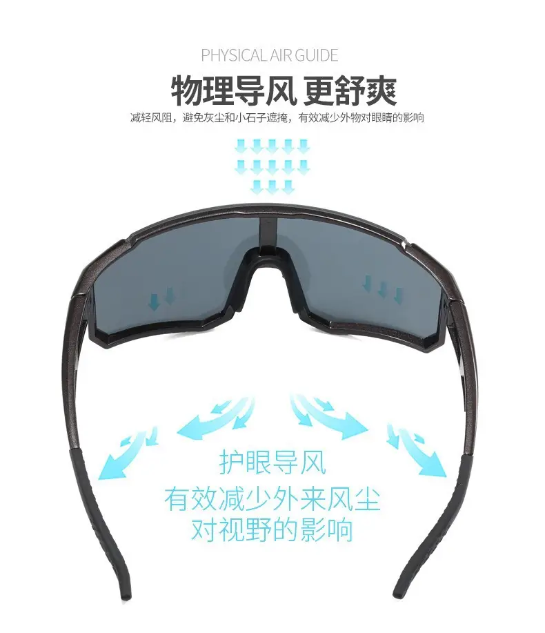Color-Changing Windproof Cycling Sunglasses White Blue — feature 8