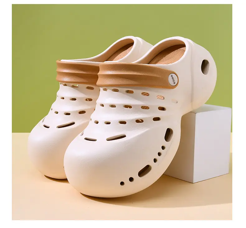 Women's outdoor shoes EVA thick-soled height-increasing breathable slippers summer non-slip non-smelly feet all-match cute Baotou drag — feature 11