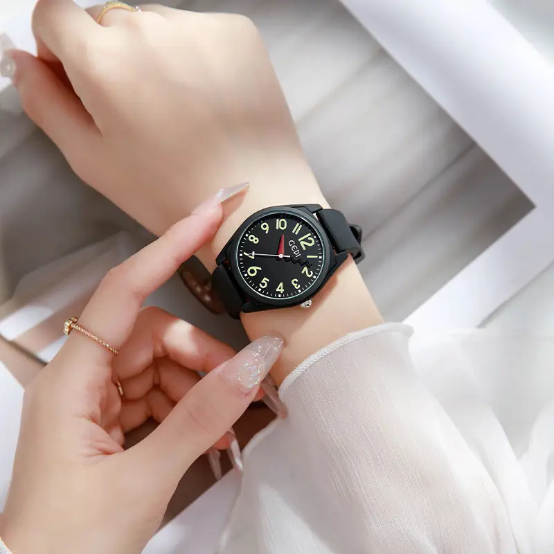 Pink Candy Color Women's Waterproof Silicone Watch