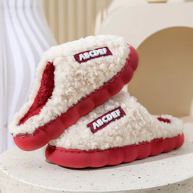 Cotton Moon Slippers Women Pink Winter Warm Indoor - Image 11