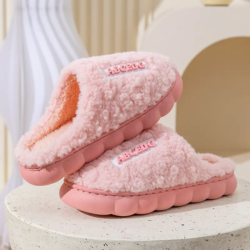 Cotton Moon Slippers Women Pink Winter Warm Indoor - Image 12