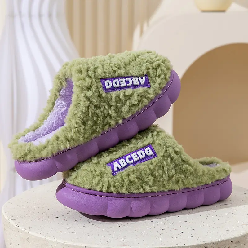 Cotton Moon Slippers Women Pink Winter Warm Indoor - Image 13