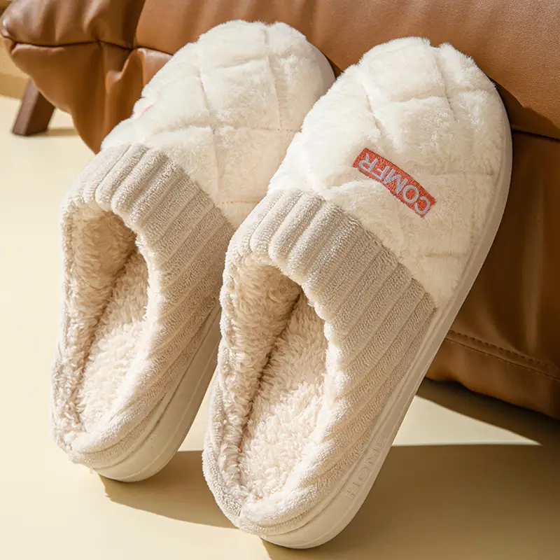 Cotton Moon Slippers Women Pink Winter Warm Indoor - Image 2