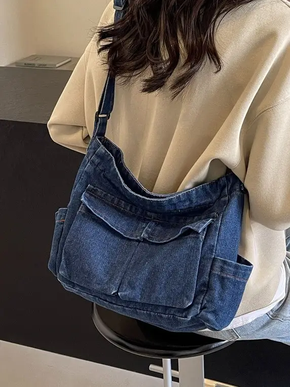 Women Denim Crossbody Bag Large Capacity 2024 - Image 4
