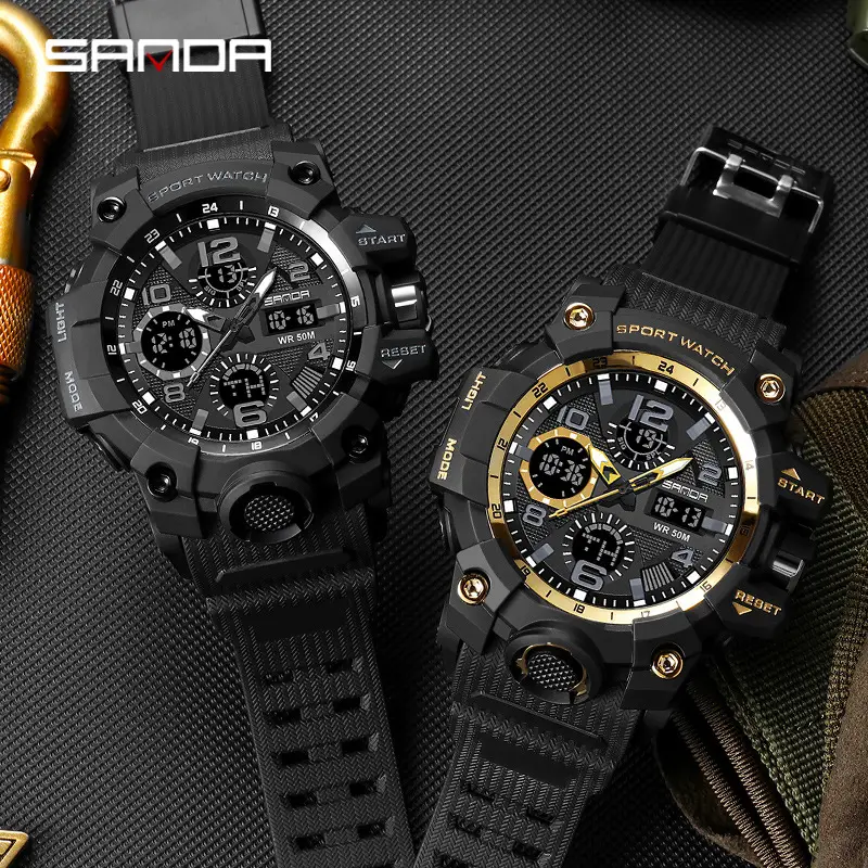 Sanda Sport Watch White Chronograph Luminous Waterproof - Image 98