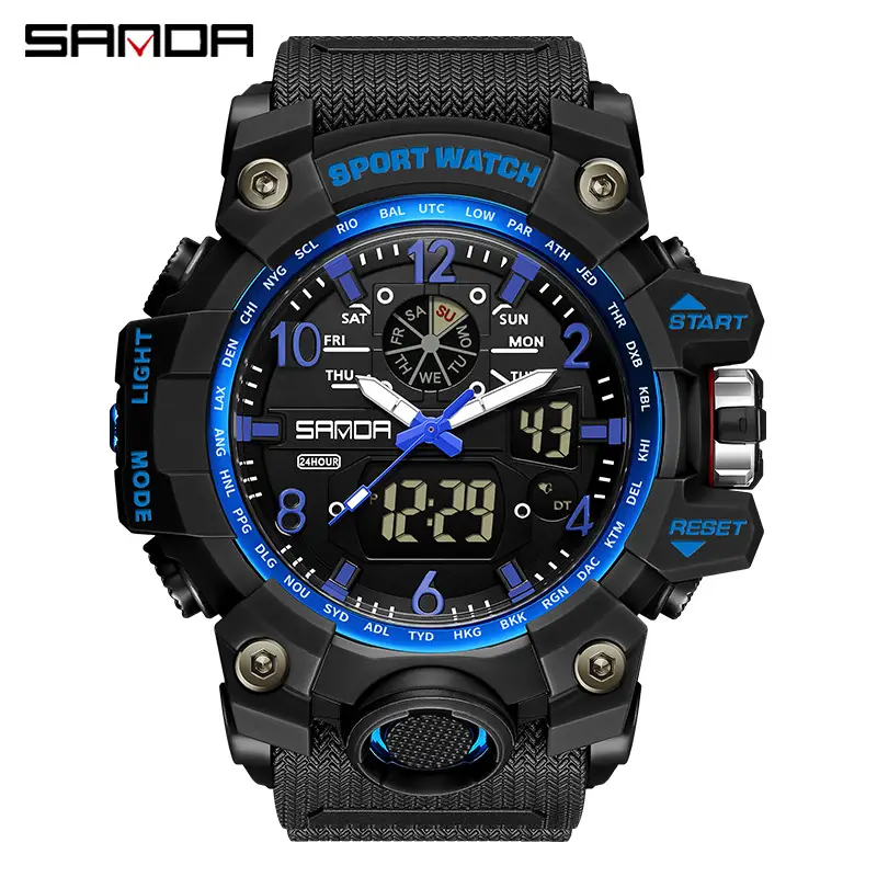 Sanda Sport Watch White Chronograph Luminous Waterproof - Image 49