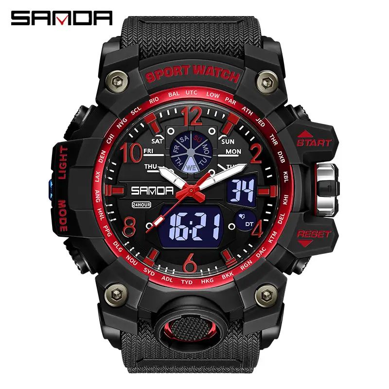 Sanda Sport Watch White Chronograph Luminous Waterproof - Image 50