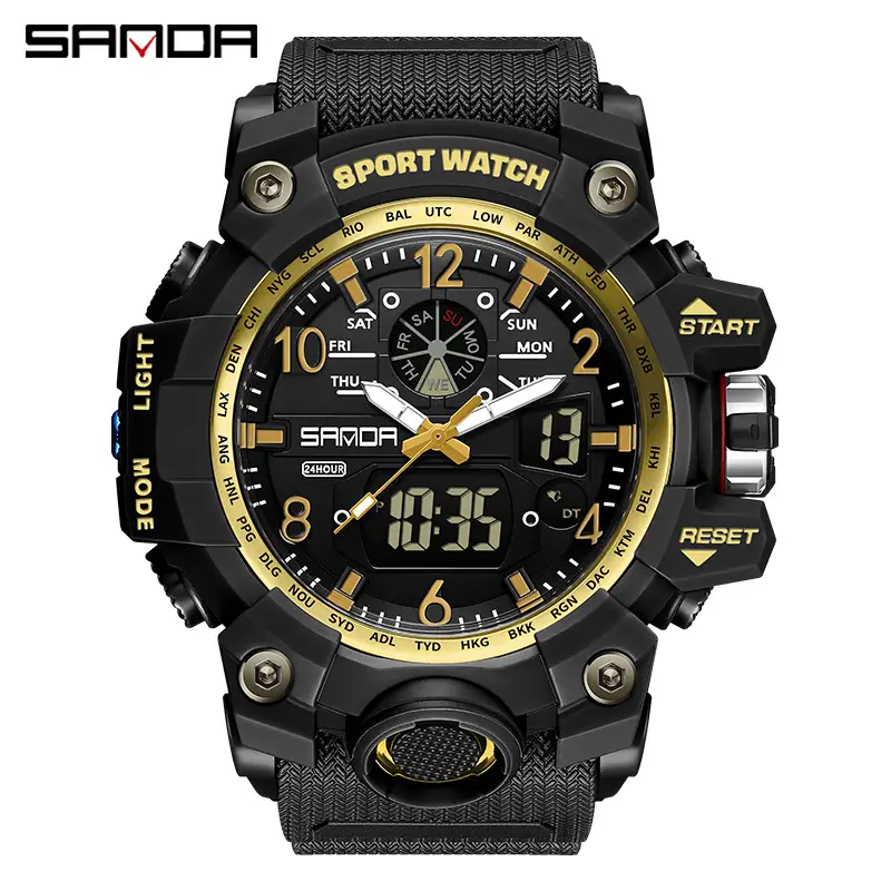 Sanda Sport Watch White Chronograph Luminous Waterproof - Image 51