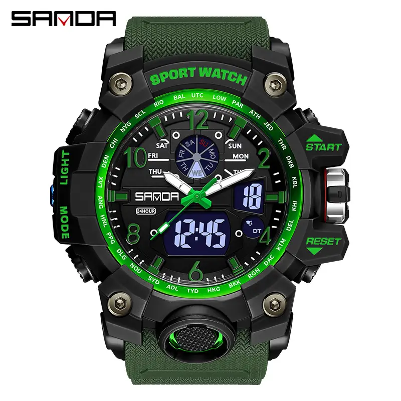 Sanda Sport Watch White Chronograph Luminous Waterproof - Image 52