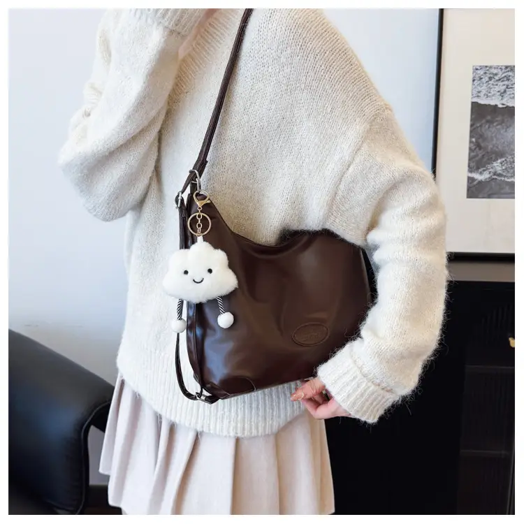 Women's Black Korean Style Shoulder Bag with Cloud Charm — feature 11