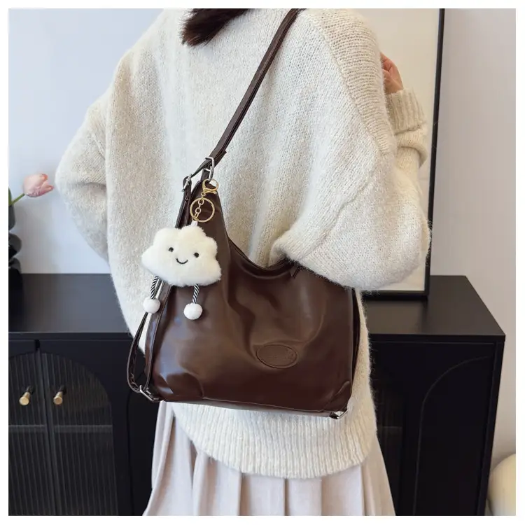 Women's Black Korean Style Shoulder Bag with Cloud Charm — feature 12