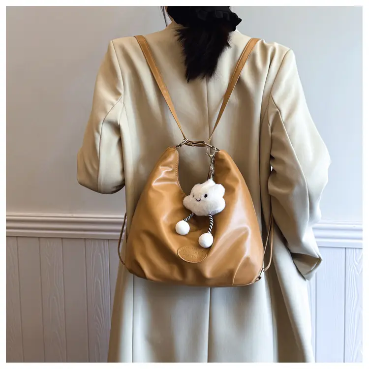 Women's Black Korean Style Shoulder Bag with Cloud Charm — feature 15
