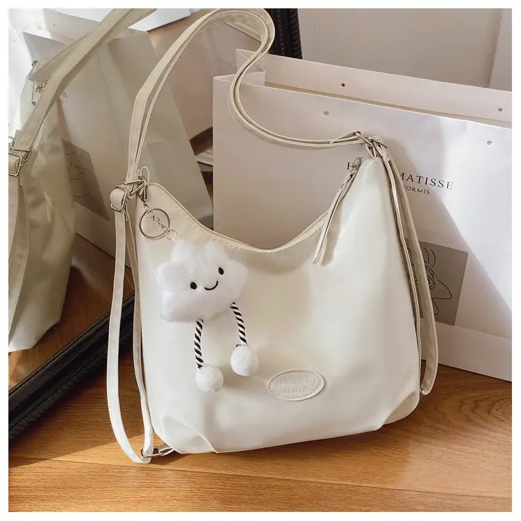 Women's Black Korean Style Shoulder Bag with Cloud Charm — feature 21