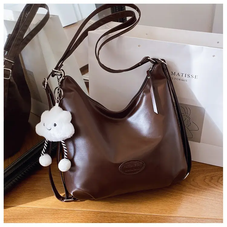 Women's Black Korean Style Shoulder Bag with Cloud Charm — feature 22