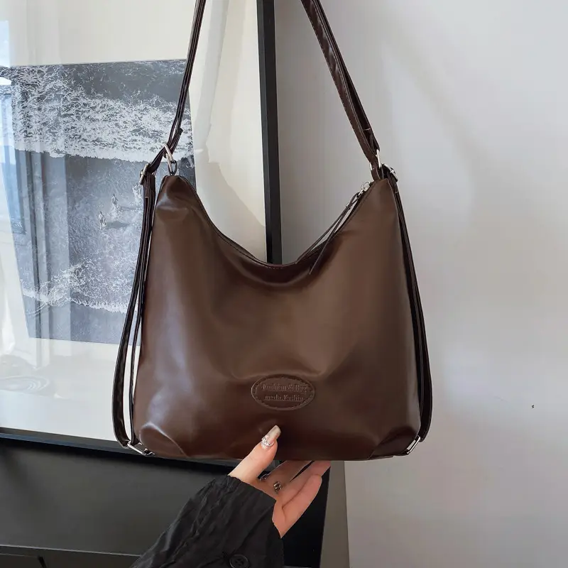 Women's Black Korean Style Shoulder Bag with Cloud Charm - Image 2