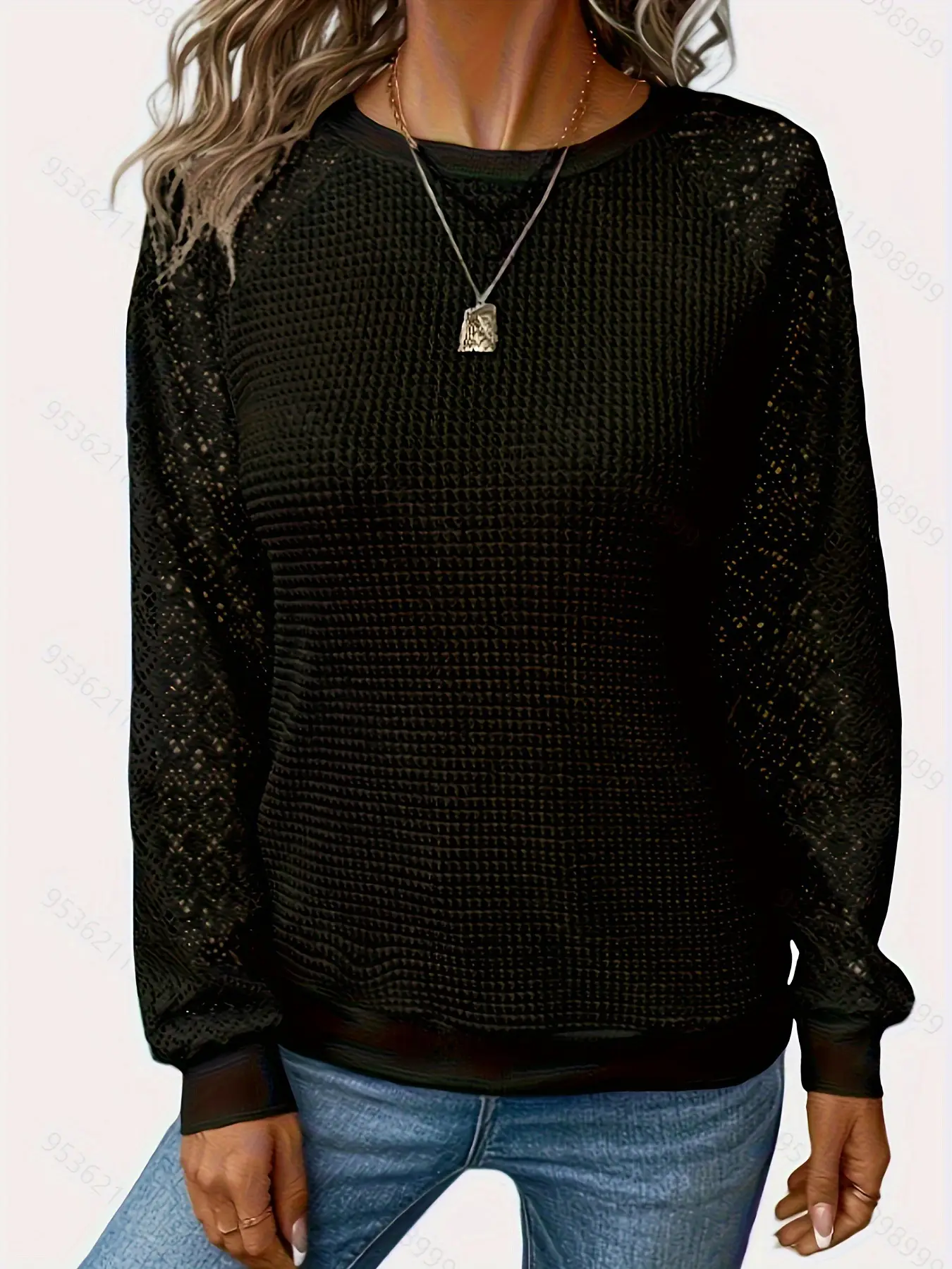 White Lace Long Sleeve Women's T-Shirt Jacket — feature 9