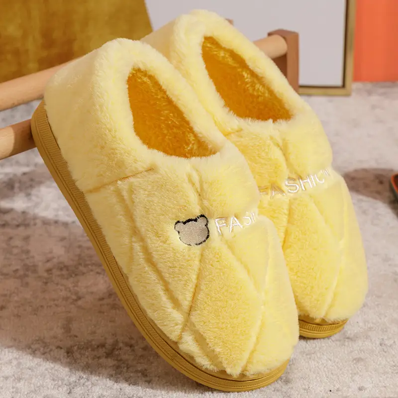 Cotton Slippers Men's Household Autumn and Winter Anti-slip 2024 New Home Indoor Warm Mao Mao Slippers Women's Cotton Slippers
