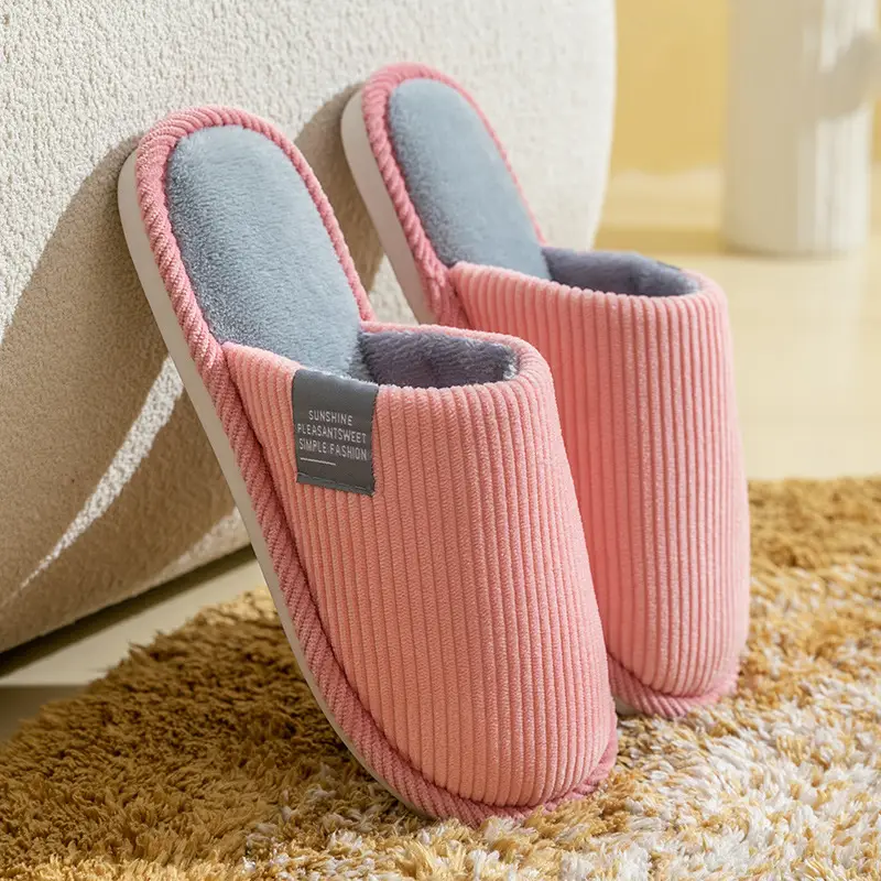 Cotton Slippers Men's Household Autumn and Winter Anti-slip 2024 New Home Indoor Warm Mao Mao Slippers Women's Cotton Slippers