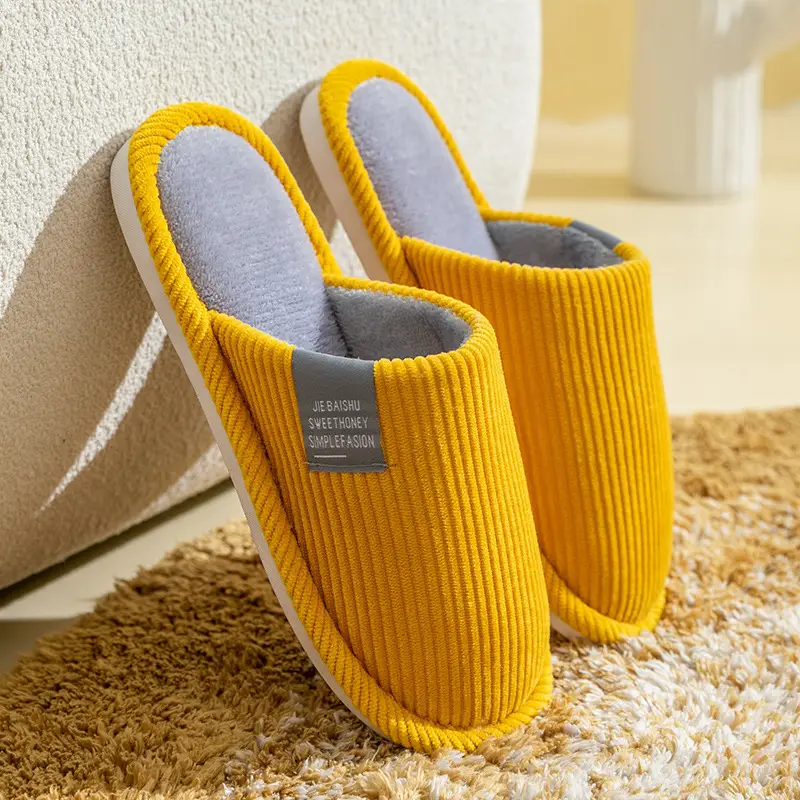 Cotton Slippers Men's Household Autumn and Winter Anti-slip 2024 New Home Indoor Warm Mao Mao Slippers Women's Cotton Slippers