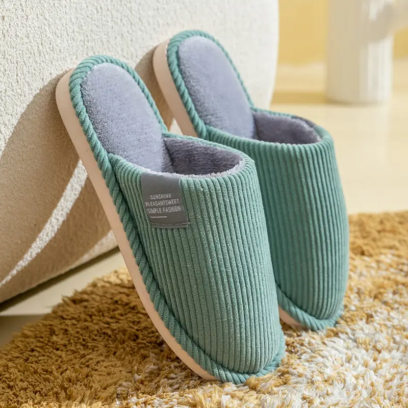 Cotton Slippers Men's Household Autumn and Winter Anti-slip 2024 New Home Indoor Warm Mao Mao Slippers Women's Cotton Slippers