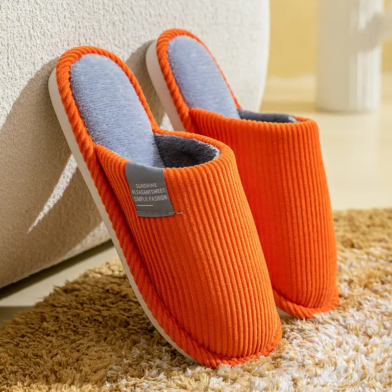 Cotton Slippers Men's Household Autumn and Winter Anti-slip 2024 New Home Indoor Warm Mao Mao Slippers Women's Cotton Slippers