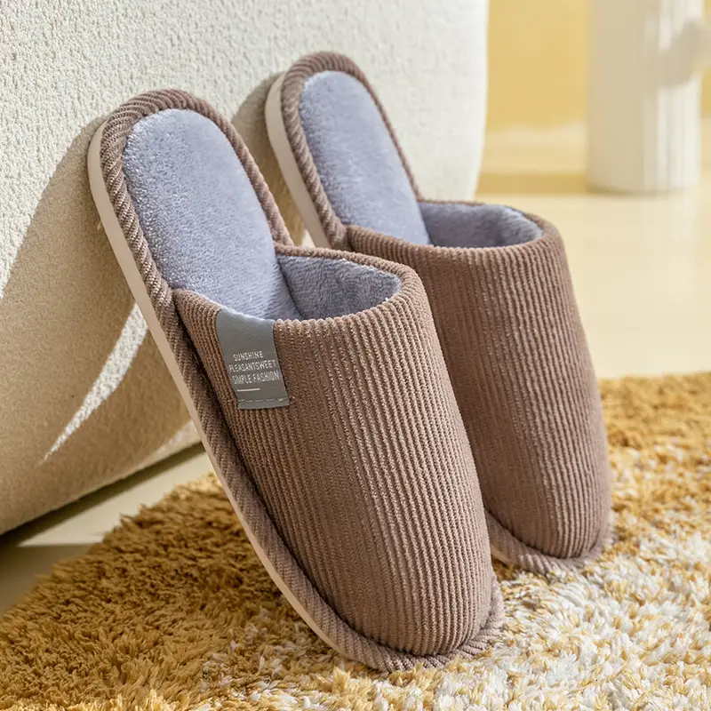 Cotton Slippers Men's Household Autumn and Winter Anti-slip 2024 New Home Indoor Warm Mao Mao Slippers Women's Cotton Slippers