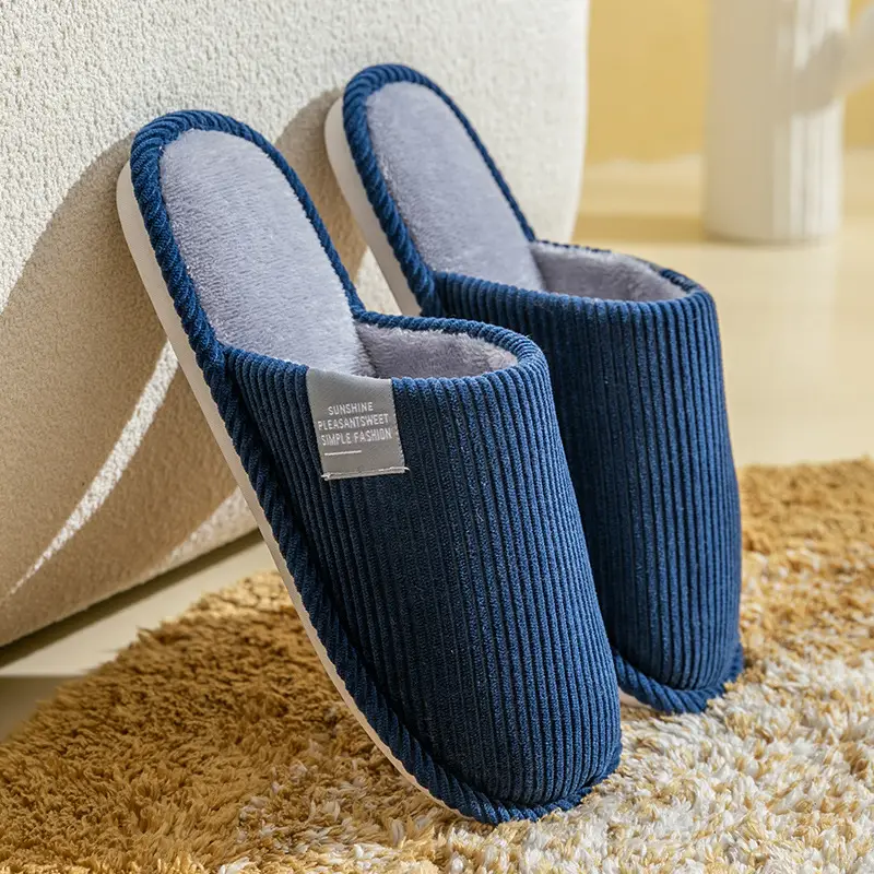 Cotton Slippers Men's Household Autumn and Winter Anti-slip 2024 New Home Indoor Warm Mao Mao Slippers Women's Cotton Slippers
