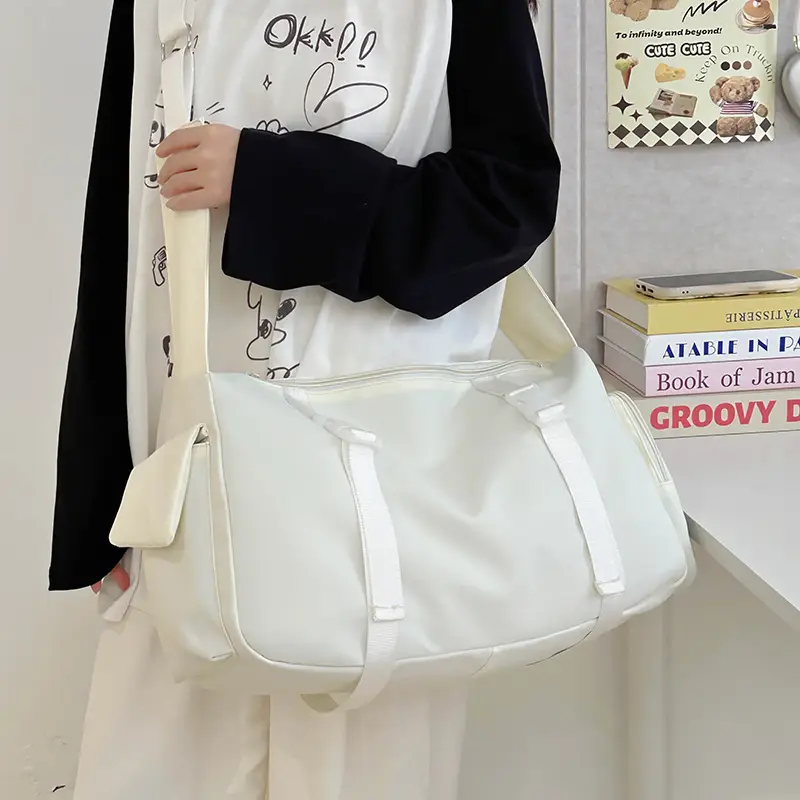 Pink Nylon Crossbody Bag for Women Large Capacity Travel - Image 6