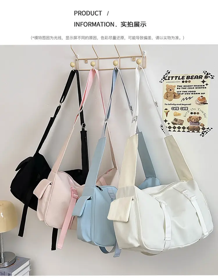 Pink Nylon Crossbody Bag for Women Large Capacity Travel — feature 21