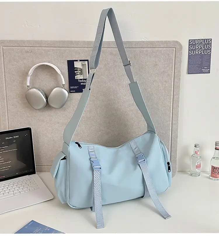 Pink Nylon Crossbody Bag for Women Large Capacity Travel — feature 24