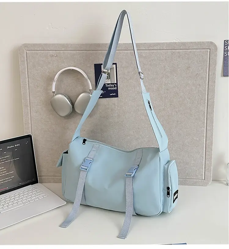 Pink Nylon Crossbody Bag for Women Large Capacity Travel — feature 26