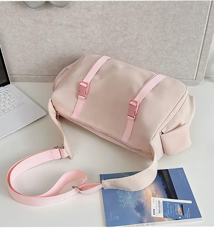 Pink Nylon Crossbody Bag for Women Large Capacity Travel — feature 28