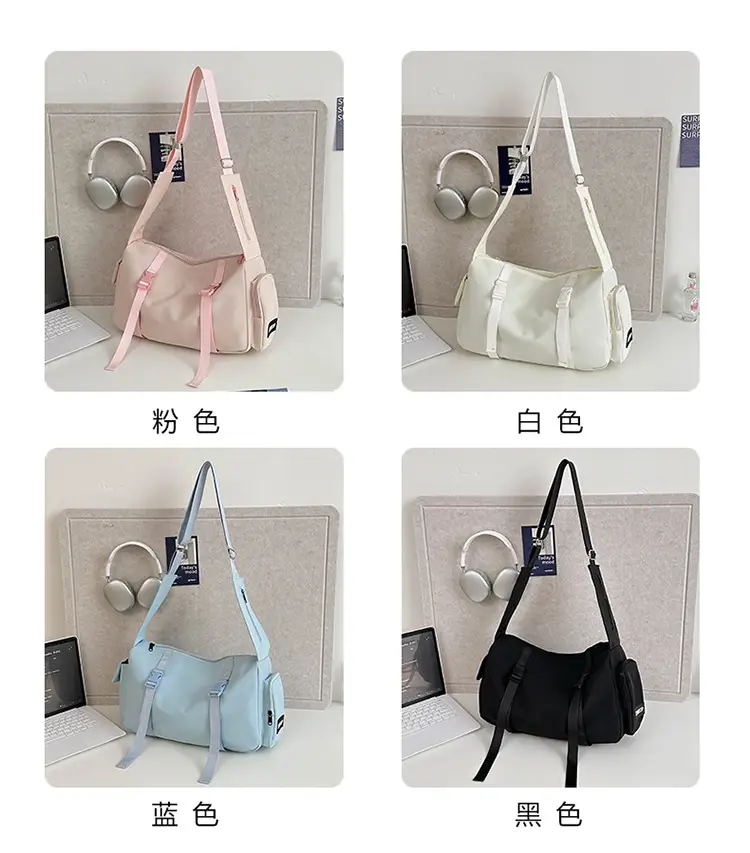 Pink Nylon Crossbody Bag for Women Large Capacity Travel — feature 4