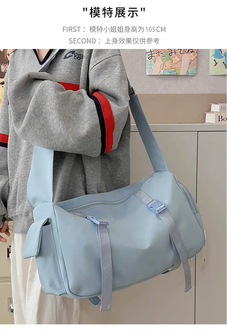 Pink Nylon Crossbody Bag for Women Large Capacity Travel — feature 5