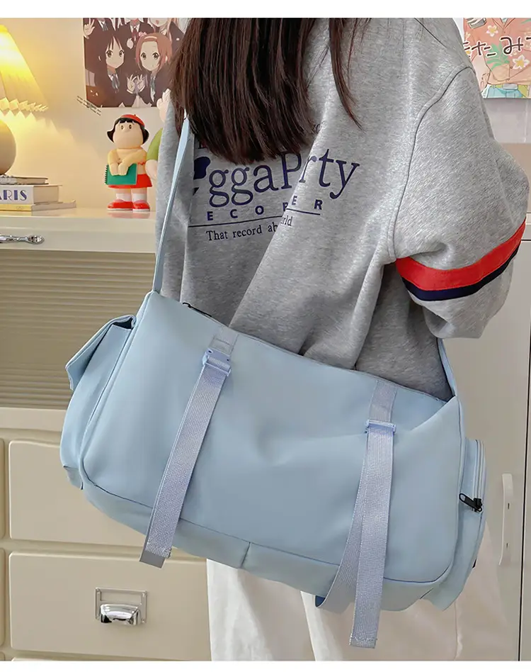 Pink Nylon Crossbody Bag for Women Large Capacity Travel — feature 8
