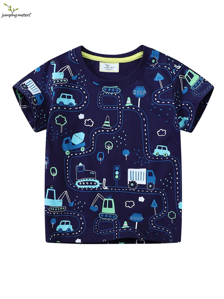 Boys T-Shirt Dark Blue Kids Summer Graphic Print - Image 2