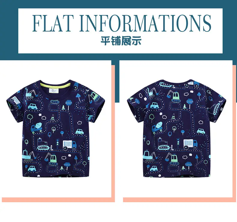 Boys T-Shirt Dark Blue Kids Summer Graphic Print — feature 3