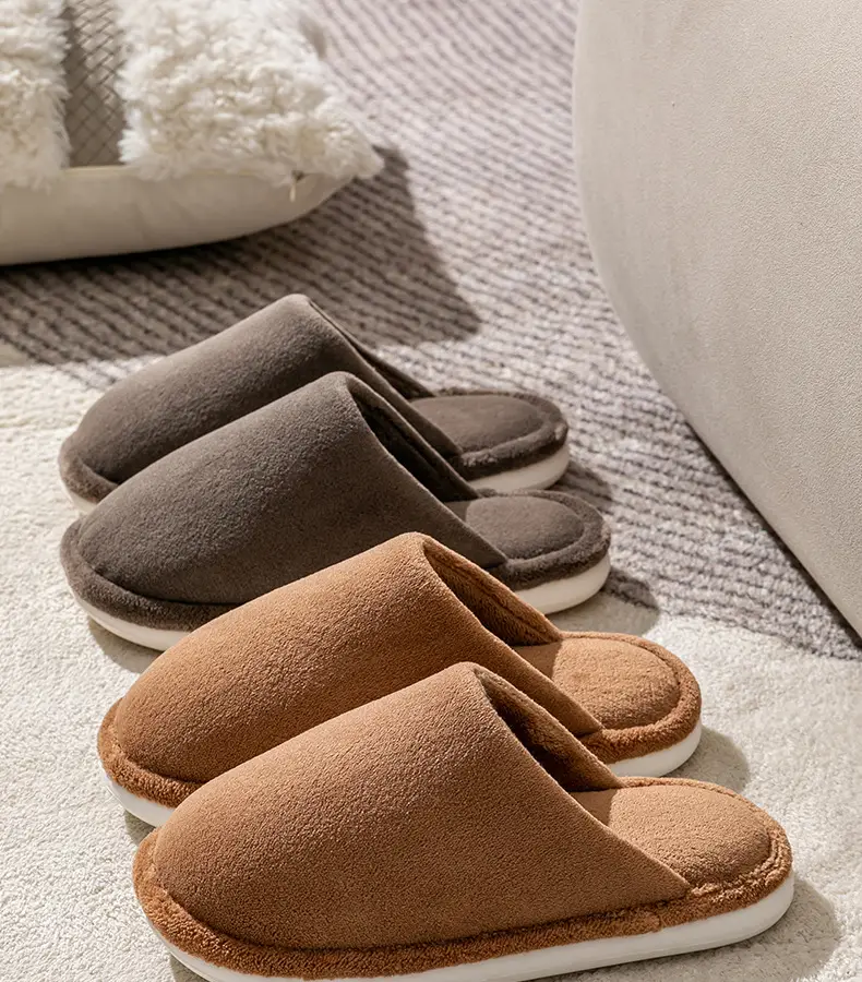 Men's Cotton Slippers Men's Large Autumn and Winter Home Indoor Couple Non-Slip Warm Thick-Soled Home Plush Slippers Winter — feature 20