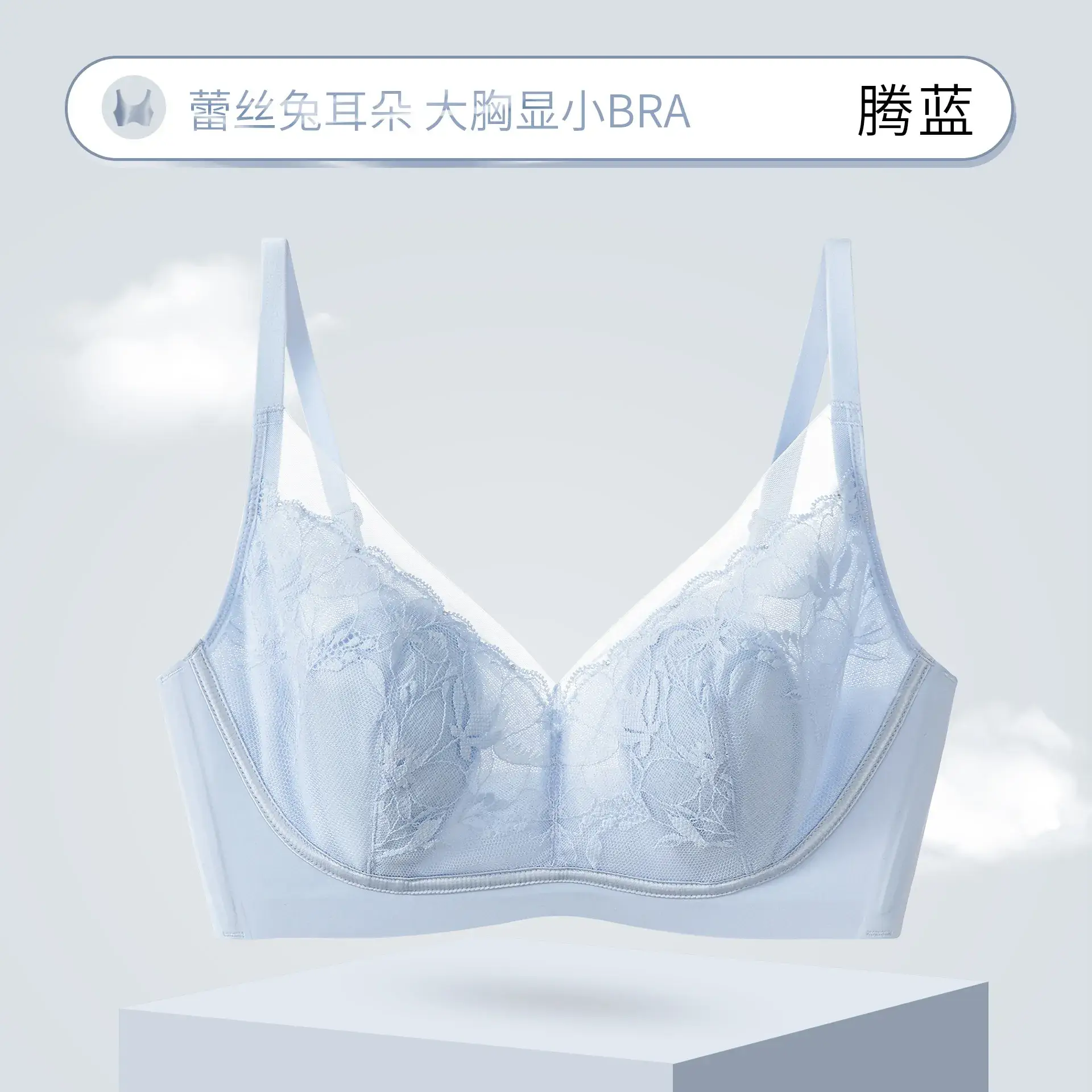 Summer Lace Bra French Large Light Blue - Image 3