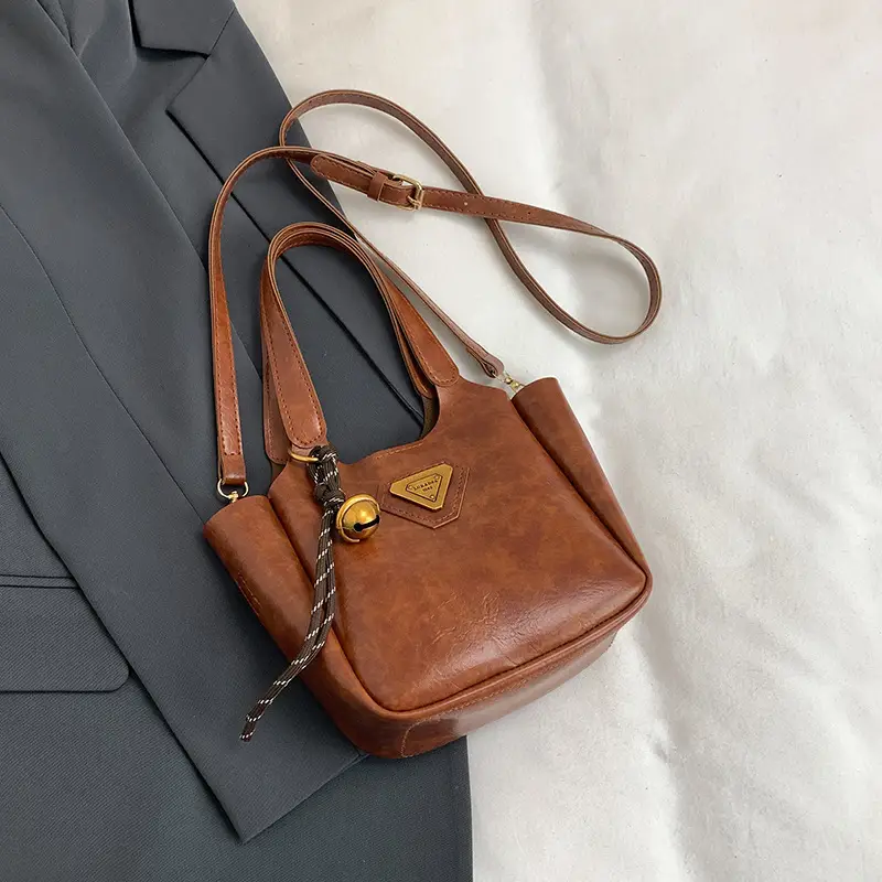 Women Vintage Black Shoulder Crossbody Tote Bag 2024