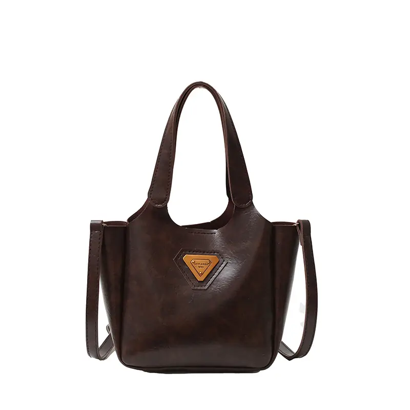 Women Retro Satchel Bag Brown Leather 2024 - Image 5