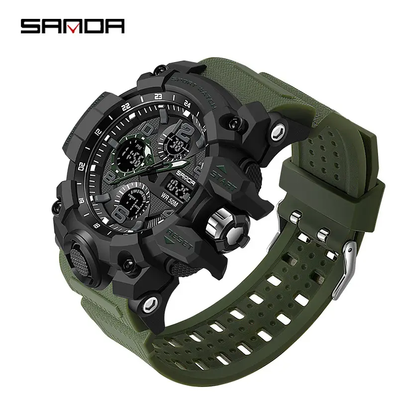 Sanda Multi-Function Chronograph Watch Black Sporty Design - Image 10