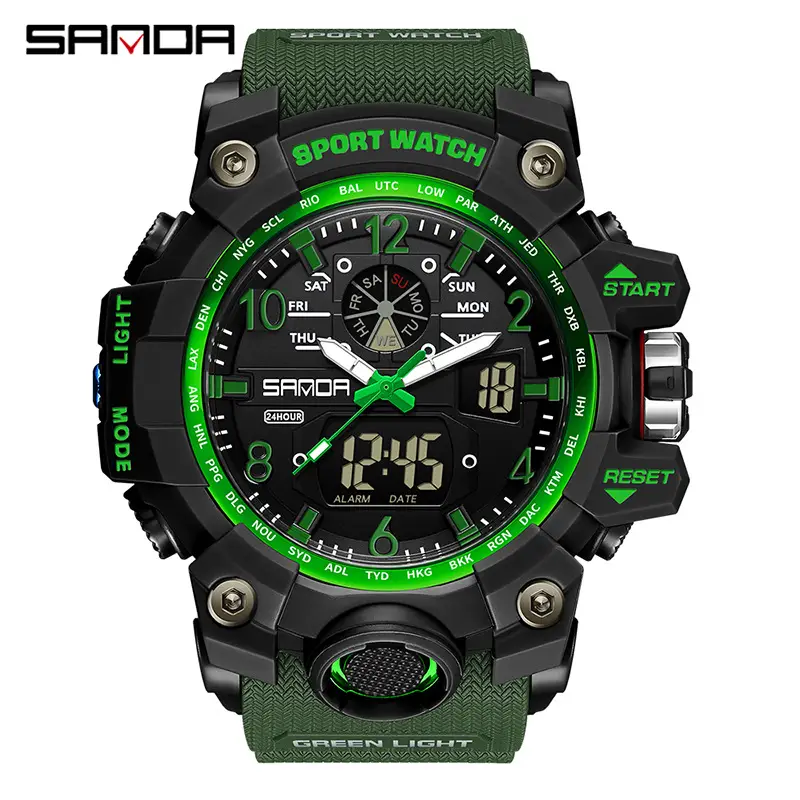 Sanda Multi-Function Chronograph Watch Black Sporty Design - Image 38