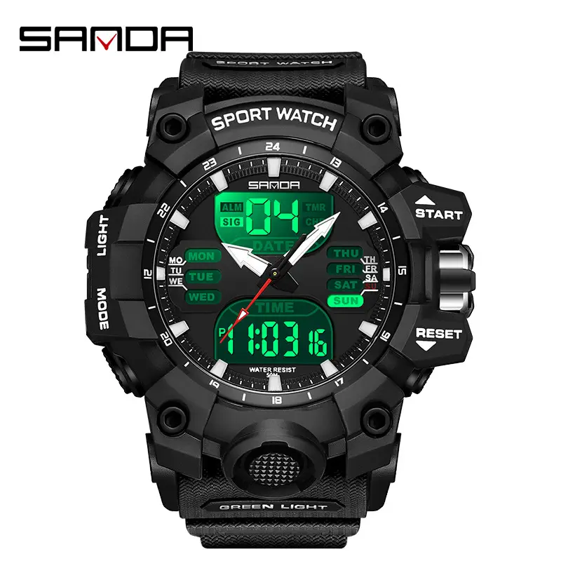 Sanda Multi-Function Chronograph Watch Black Sporty Design - Image 69