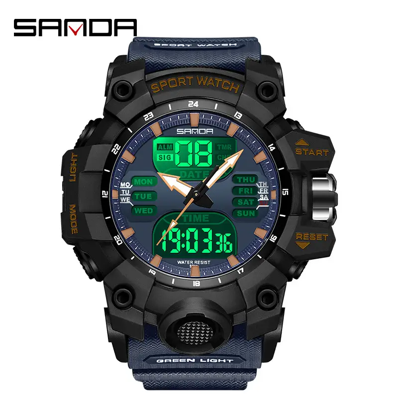 Sanda Multi-Function Chronograph Watch Black Sporty Design - Image 73