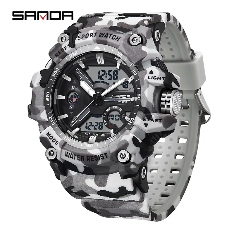 Sanda Multi-Function Chronograph Watch Black Sporty Design - Image 84