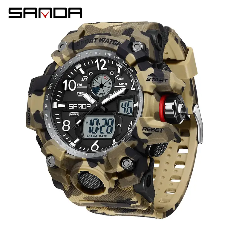 Sanda Multi-Function Chronograph Watch Black Sporty Design - Image 93