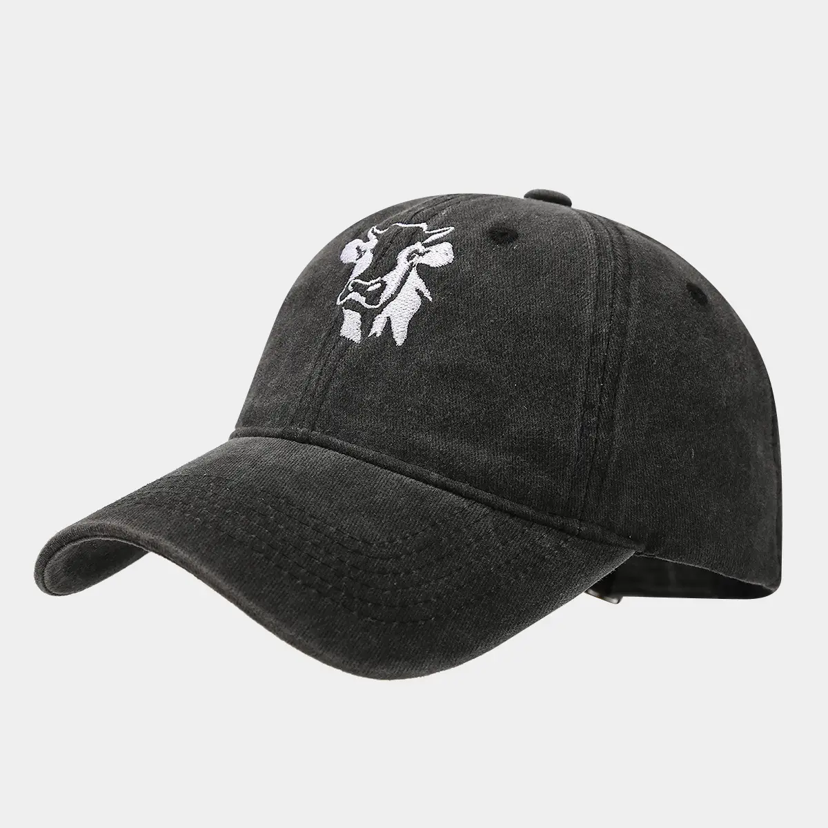 Women Cow Embroidered Cap White Baseball Cap — feature 11