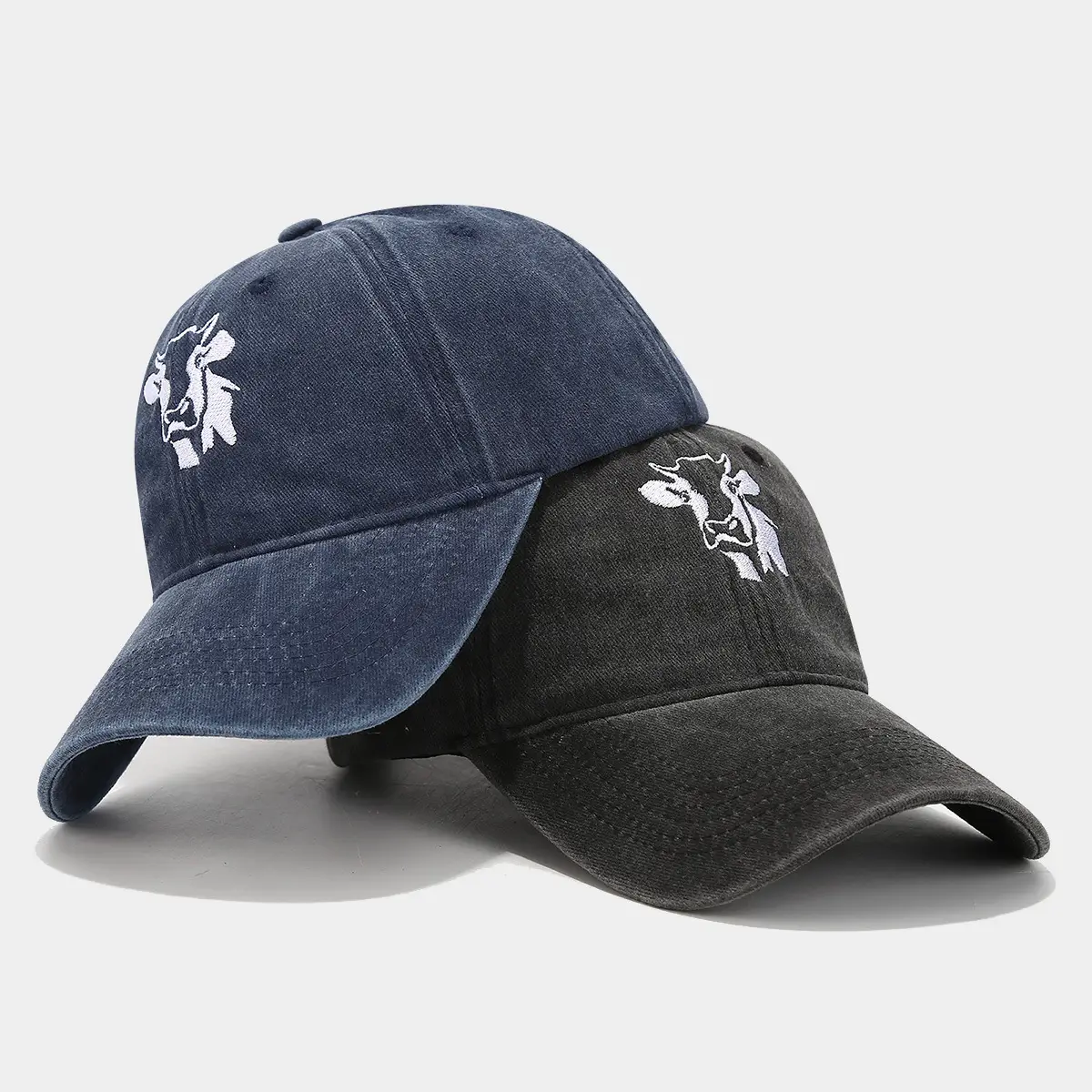 Women Cow Embroidered Cap White Baseball Cap — feature 3